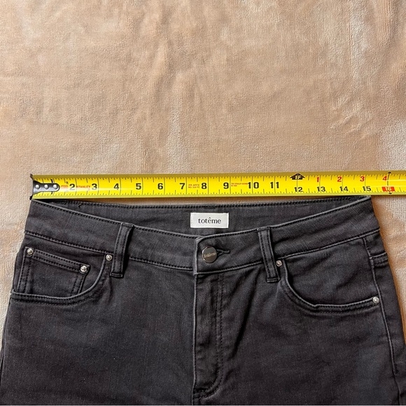 TOTEME Faded Black High-Rise Classic Straight Leg Slim Fit Jeans - Size 30 - Picture 9 of 13